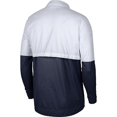 Men's Nike White UConn Huskies Half-Zip Lightweight Coaches Jacket