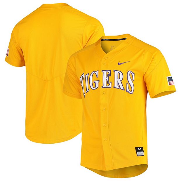 Men's Nike Gold LSU Tigers Vapor Untouchable Elite Full-Button Replica Baseball  Jersey