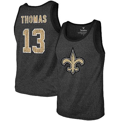 Men s Fanatics Branded Michael Thomas Black New Orleans Saints Name Number Tri Blend Tank Top