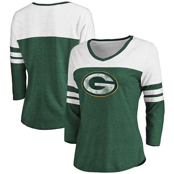 Green Bay Packers Fanatics Branded Women's Earned Stripes T-Shirt