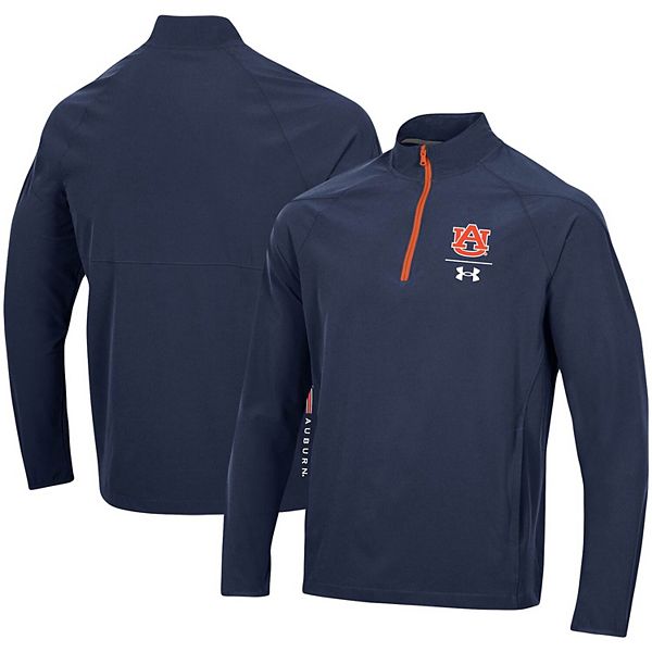 Men's Under Armour Navy Auburn Tigers Coaches Squad Quarter-Zip Jacket