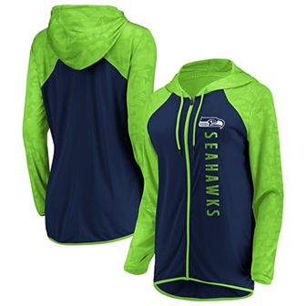 Women's Fanatics Branded College Navy Seattle Seahawks Forever Fan Logo Full-Zip Hoodie