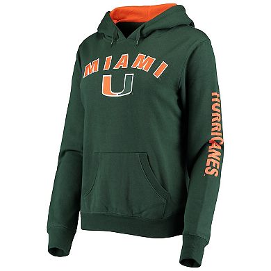 Women's Colosseum Green Miami Hurricanes Loud and Proud Pullover Hoodie