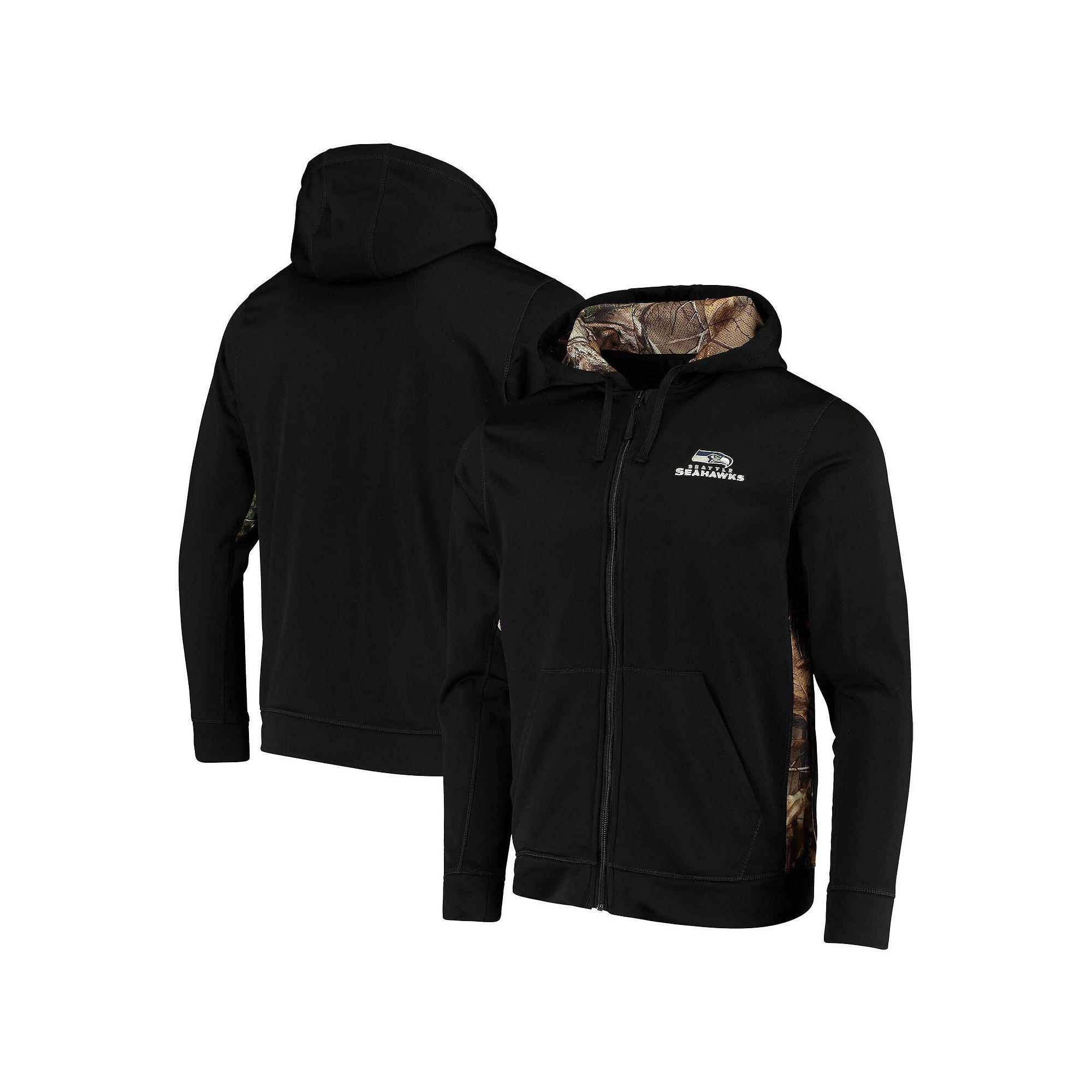 Mens Dunbrooke Black/Realtree Camo Seattle Seahawks Decoy Tech Fleece Full