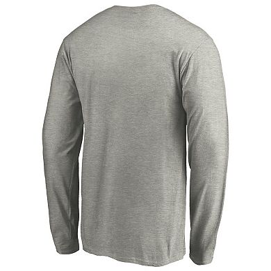 Men's Fanatics Branded Heather Gray Seattle Kraken Big & Tall Primary Logo Long Sleeve T-Shirt