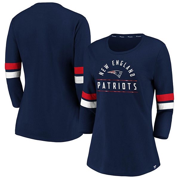 Women's Fanatics Branded Navy/Red New England Patriots Iconic Stripe 3/ ...