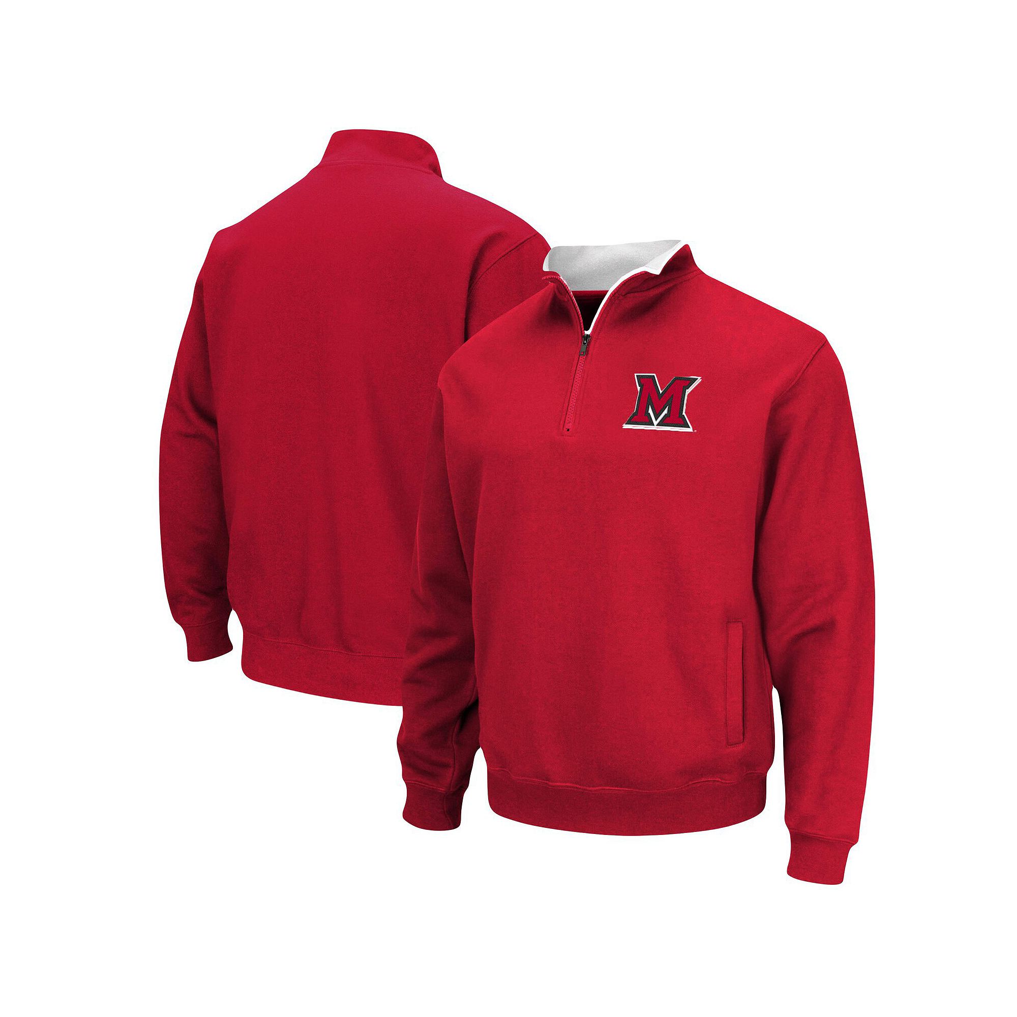 Mens Colosseum Red Miami University RedHawks Tortugas Logo Quarter-Zip Jac