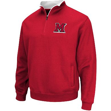 Men's Colosseum Red Miami University RedHawks Tortugas Logo Quarter-Zip Jacket