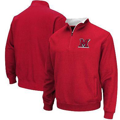 Men's Colosseum Red Miami University RedHawks Tortugas Logo Quarter-Zip Jacket