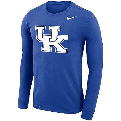 Men's Nike Royal Kentucky Wildcats Big & Tall Primary Logo Legend Performance Long Sleeve T-Shirt