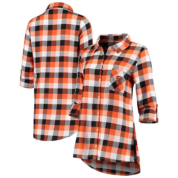 Women's San Francisco Giants Soft as a Grape Heathered Orange Colorblock  Cacti V-Neck T-Shirt