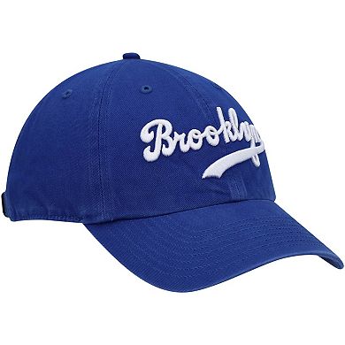 Men's '47 Royal Brooklyn Dodgers Logo Cooperstown Collection Clean Up Adjustable Hat