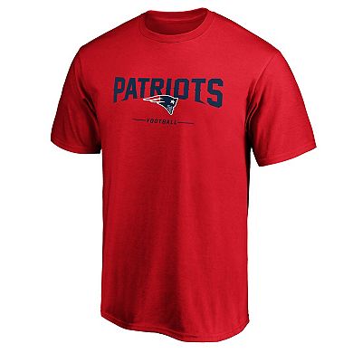 Men's Fanatics Branded Red New England Patriots Team Lockup Logo T-Shirt