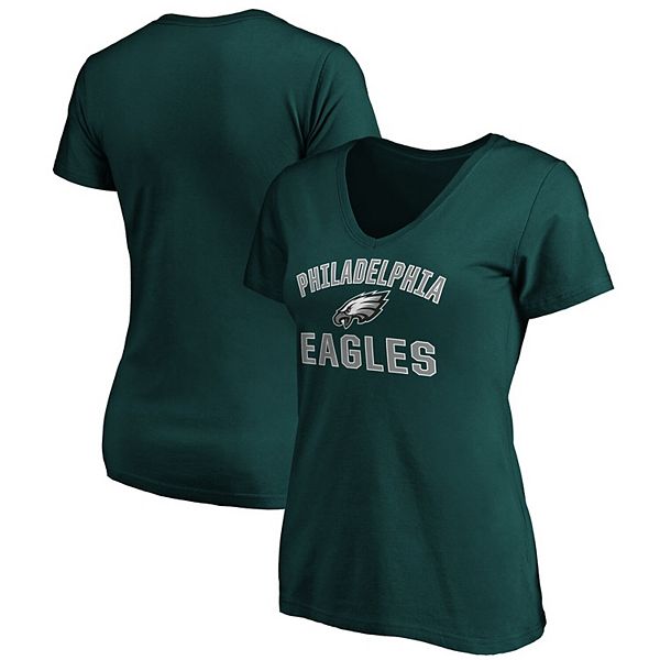 Philadelphia Eagles Women Short Sleeve Tops Summer Casual Blouse V-Neck T  Shirts