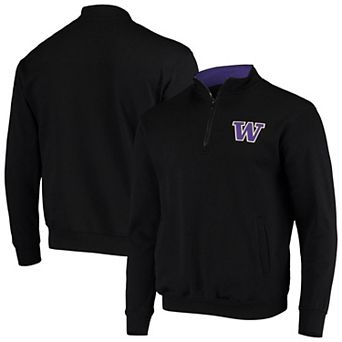 Men's Colosseum Black Washington Huskies Tortugas Logo Quarter-Zip Jacket