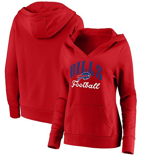 beslutte Forstad At søge tilflugt Women's Fanatics Branded Red Buffalo Bills Team Victory Script Crossover  Pullover Hoodie