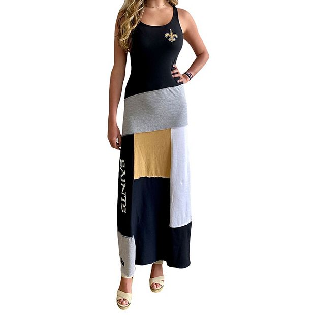 Women's Refried Apparel Black New Orleans Saints Tri-Blend Sleeveless Maxi  Dress