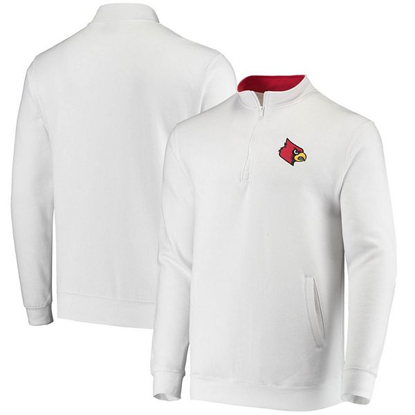 Men's Colosseum White Louisville Cardinals Tortugas Logo Quarter-Zip Jacket