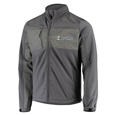 Men's Dunbrooke Graphite Los Angeles Rams Circle Zephyr Softshell Full-Zip Jacket