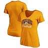 Women's Fanatics Branded Gold Pittsburgh Steelers Team Color Victory Script V-Neck T-Shirt