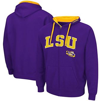 Men's Colosseum Purple LSU Tigers Big & Tall Full-Zip Hoodie