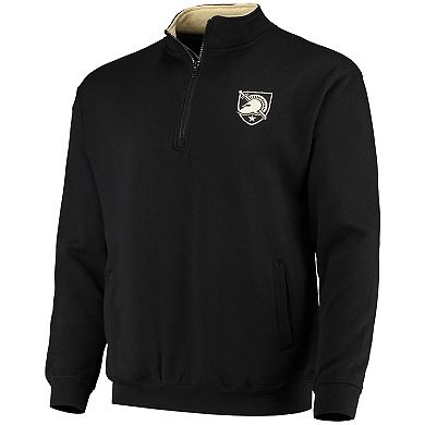 Men's Colosseum Black Army Black Knights Tortugas Logo Quarter-Zip Jacket