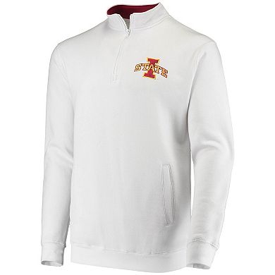 Men's Colosseum White Iowa State Cyclones Tortugas Logo Quarter-Zip Jacket