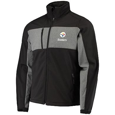 Men's Dunbrooke Black Pittsburgh Steelers Circle Zephyr Softshell Full-Zip Jacket