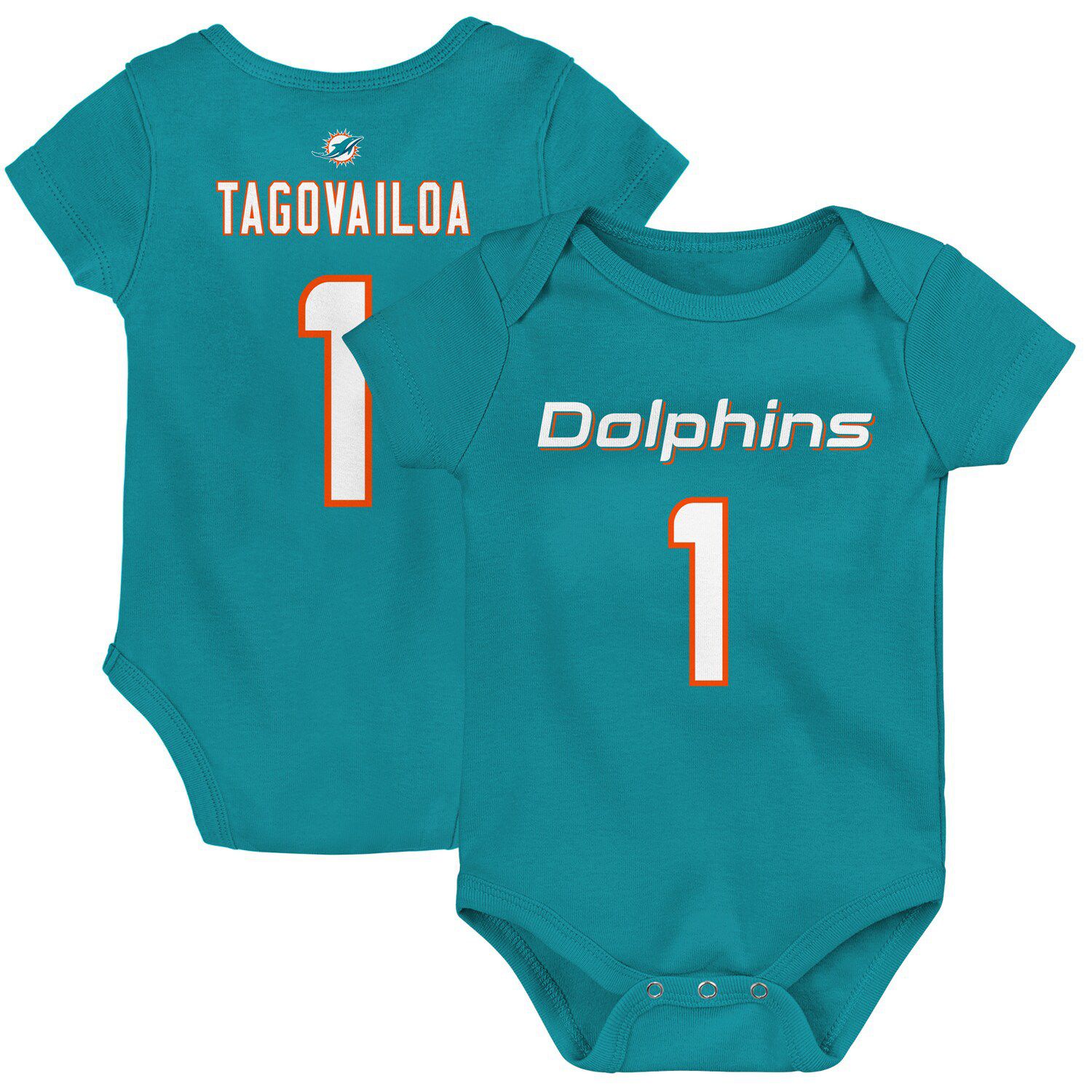 Women's Majestic Threads Tua Tagovailoa Aqua Miami Dolphins Hi-Lo