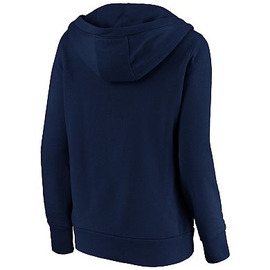 Women's Fanatics Branded College Navy Seattle Seahawks Primary Team Logo V-Neck Pullover Hoodie