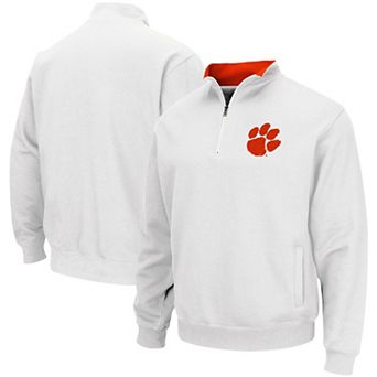 Men's Colosseum White Clemson Tigers Tortugas Logo Quarter-Zip Pullover Jacket