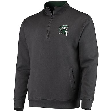 Men's Colosseum Charcoal Michigan State Spartans Tortugas Logo Quarter-Zip Jacket