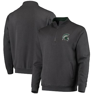 Men's Colosseum Charcoal Michigan State Spartans Tortugas Logo Quarter-Zip Jacket