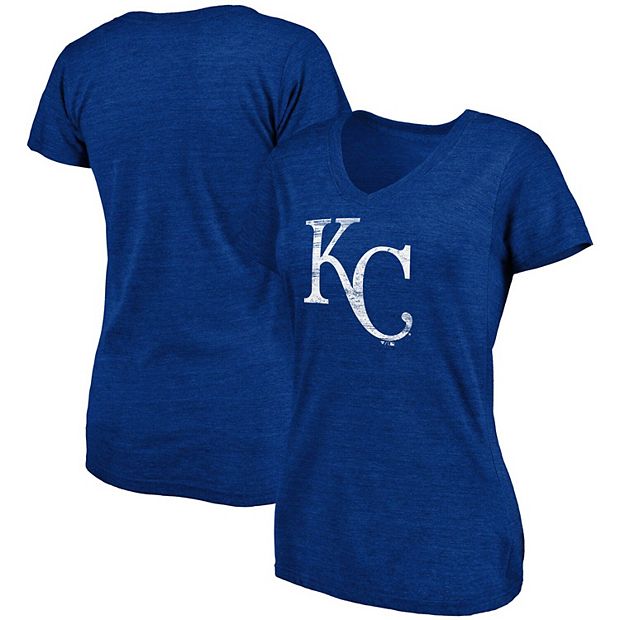 Kansas City Royals Women's Coastal Blue Official Logo V-Neck T-Shirt 