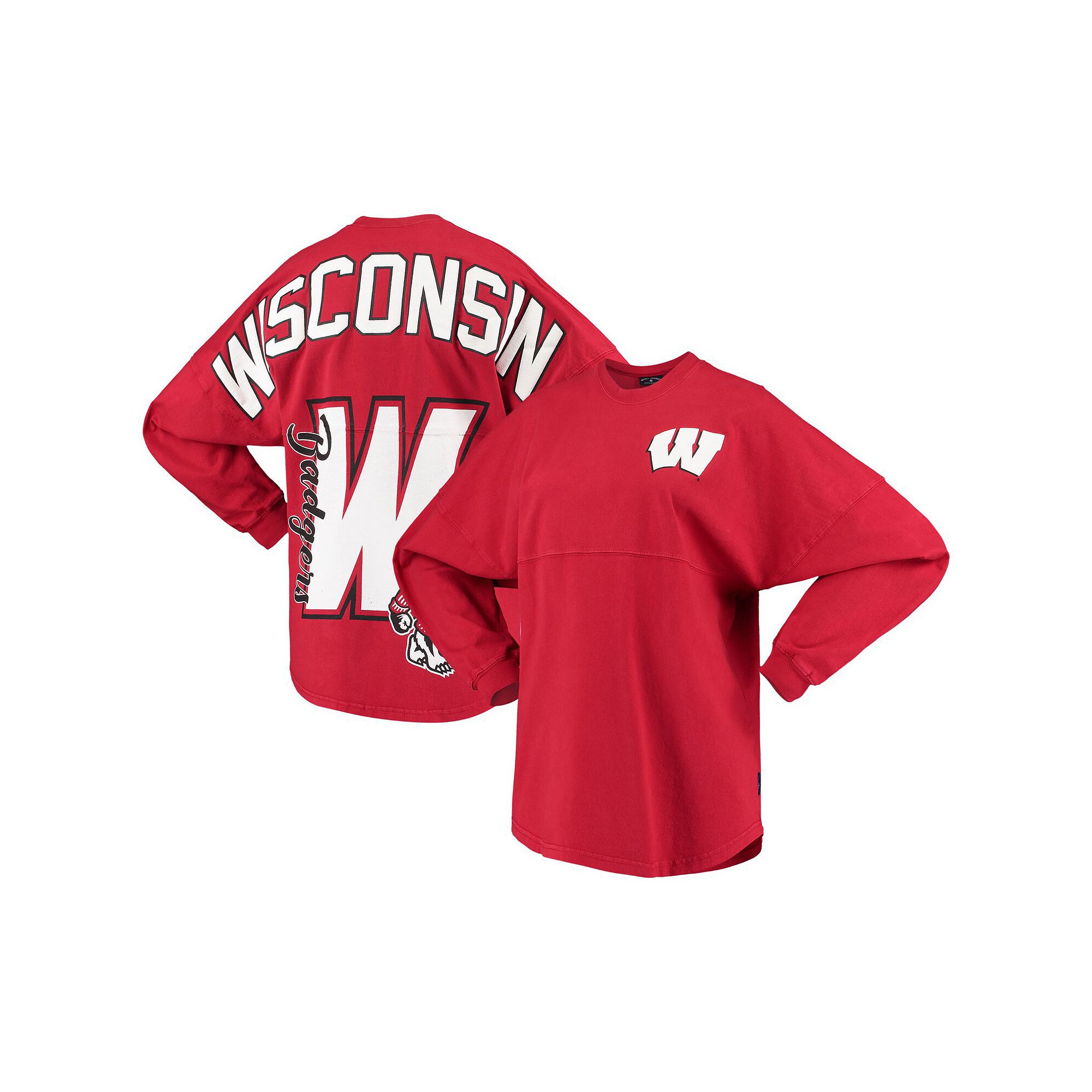 Womens Red Wisconsin Badgers Loud n Proud Spirit Jersey T-Shirt, Size: XS