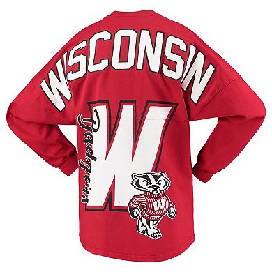 Women's Red Wisconsin Badgers Loud n Proud Spirit Jersey T-Shirt