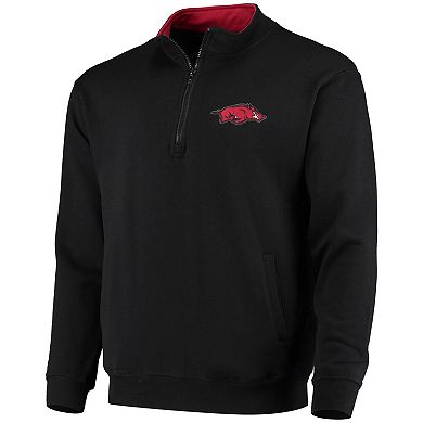 Men's Colosseum Black Arkansas Razorbacks Tortugas Logo Quarter-Zip Jacket