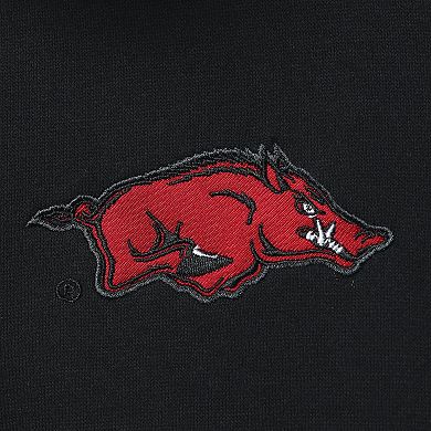 Men's Colosseum Black Arkansas Razorbacks Tortugas Logo Quarter-Zip Jacket