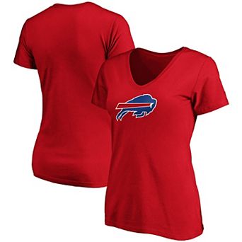 Women's Fanatics Branded Red Buffalo Bills Primary Logo V-Neck T-Shirt