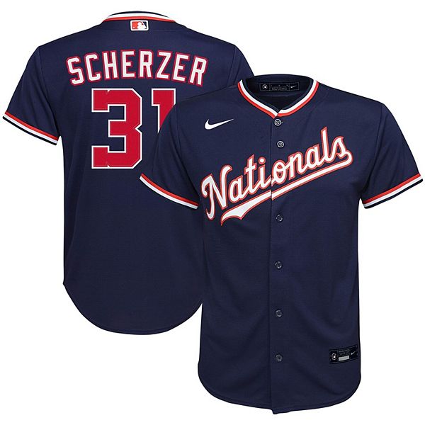 Youth Nike Max Scherzer Navy Washington Nationals Alternate 2020 Replica  Player Jersey