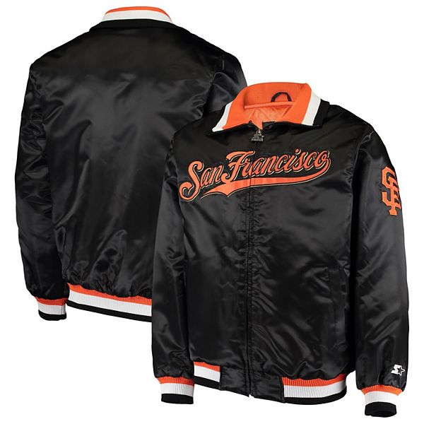 Men's Starter Black San Francisco Giants Satin Full-Zip Jacket