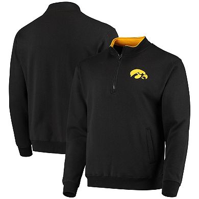 Men's Colosseum Black Iowa Hawkeyes Tortugas Logo Quarter-Zip Jacket