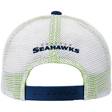 Youth College Navy Seattle Seahawks Core Lockup Snapback Hat