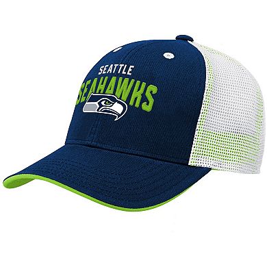 Youth College Navy Seattle Seahawks Core Lockup Snapback Hat