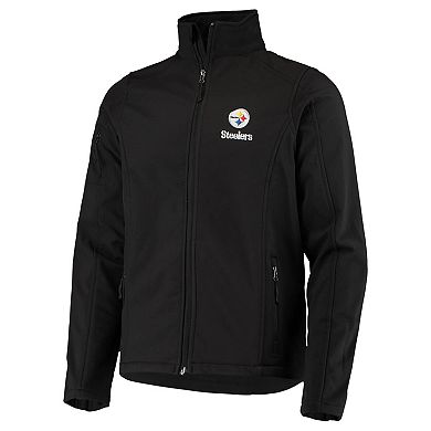 Men's Dunbrooke Black Pittsburgh Steelers Sonoma Softshell Full-Zip Jacket