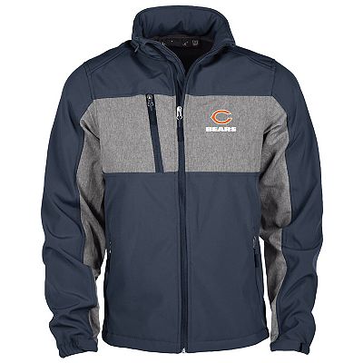 Men's Dunbrooke Navy Chicago Bears Circle Zephyr Softshell Full