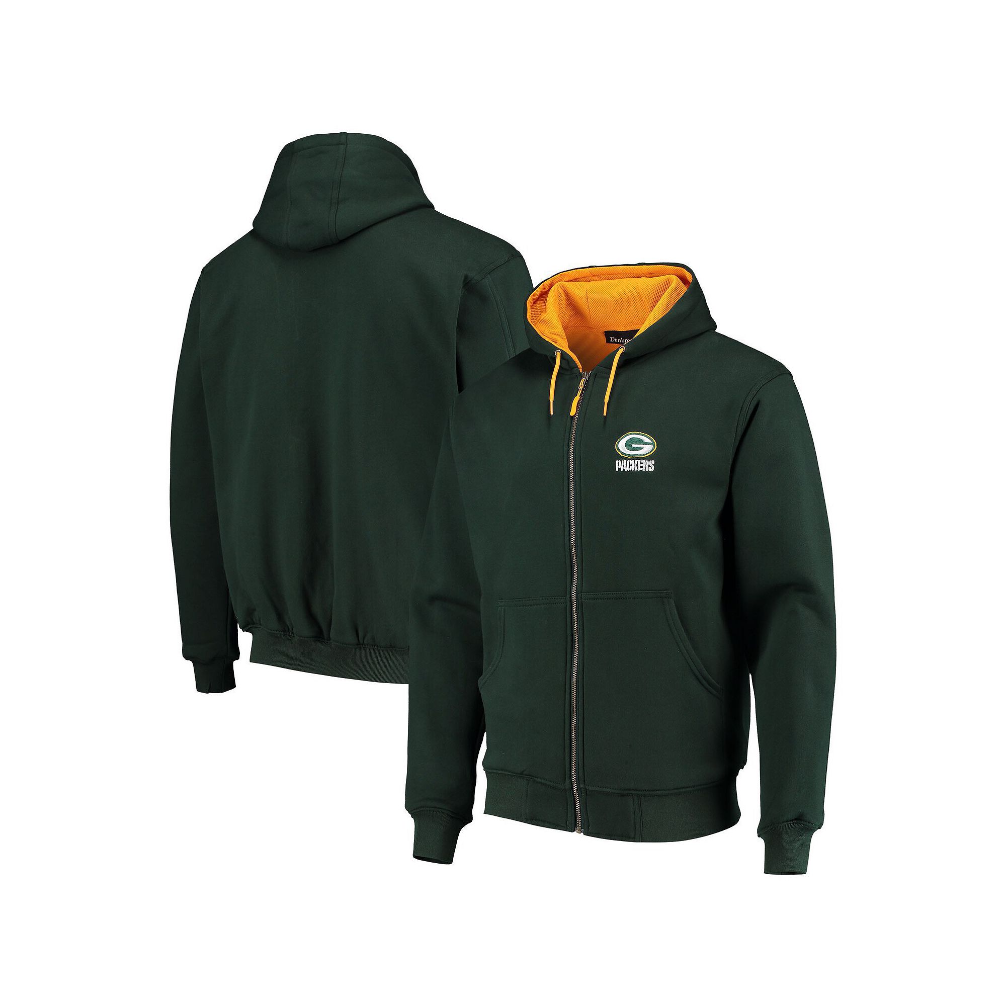 Mens Dunbrooke Green Green Bay Packers Craftsman Thermal-Lined Full-Zip Ho