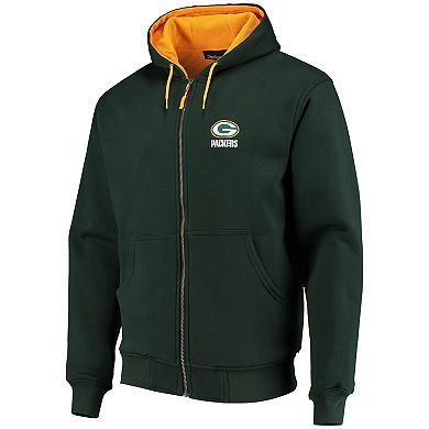 Men's Dunbrooke Green Green Bay Packers Craftsman Thermal-Lined Full-Zip Hoodie