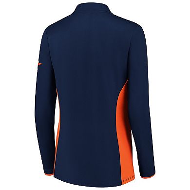 Women's Fanatics Branded Navy Houston Astros Iconic Marble Clutch Blade Collar Half-Zip Pullover Jacket