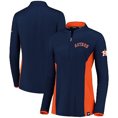 Women's Fanatics Branded Navy Houston Astros Iconic Marble Clutch Blade Collar Half-Zip Pullover Jacket
